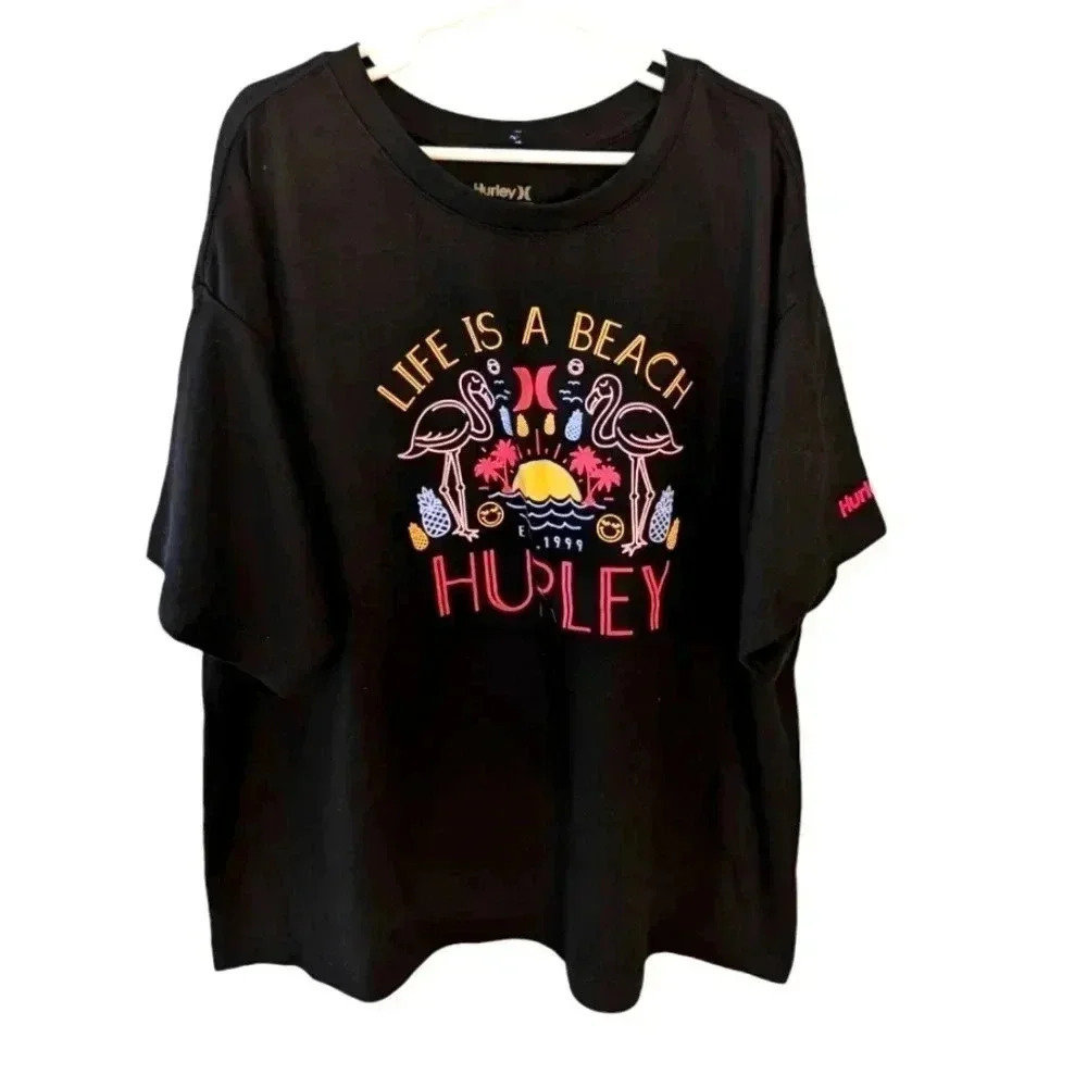 NWOT Hurley Short Sleeve Girls T-Shirt Black SZ XL ( 13-15)
